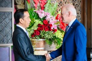 Presiden Joe Biden ketika bertemu Presiden Jokowi.