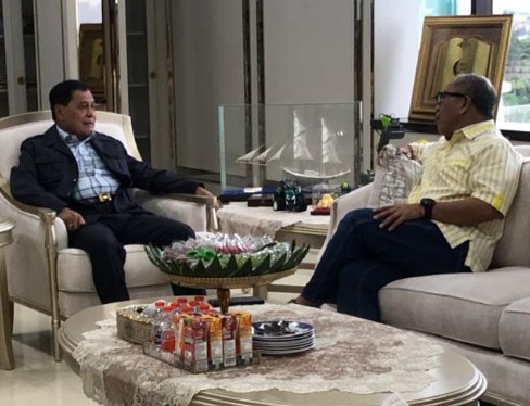 Nurdin Halid menerima Ilham AS di Jakarta.